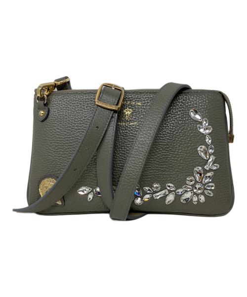 A.D.M.J.（エーディーエムジェイ）A.D.M.J. (エーディーエムジェイ) ショルダーウォレット CRYSTALS POUCHWALLET(クリスタルズ　ポーチウォレット)　A.D.M.J.(エーディーエムジェー) グレーの古着・服飾アイテム