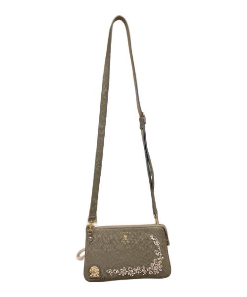 A.D.M.J.（エーディーエムジェイ）A.D.M.J. (エーディーエムジェイ) ショルダーウォレット CRYSTALS POUCHWALLET(クリスタルズ　ポーチウォレット)　A.D.M.J.(エーディーエムジェー) グレーの古着・服飾アイテム