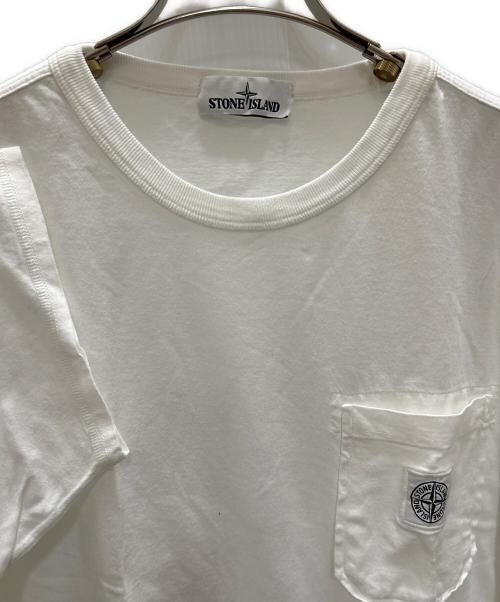 STONE ISLAND（ストーンアイランド）STONE ISLAND (ストーンアイランド) ポケットTシャツ　STONE ISLAND（ストーンアイランド）　721520257 ホワイト サイズ:XLの古着・服飾アイテム