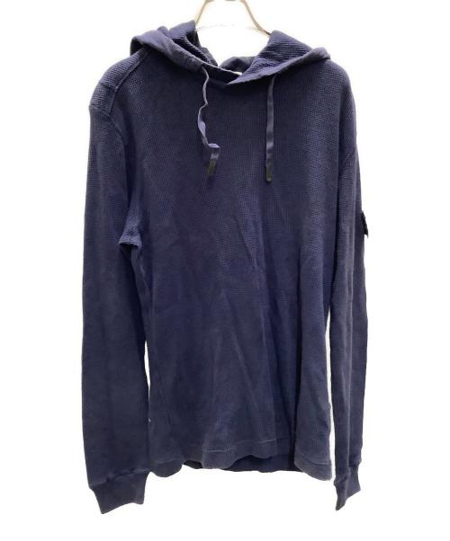 STONE ISLAND（ストーンアイランド）STONE ISLAND (ストーンアイランド) フード付きワッフルパーカー　STONE ISLAND（ストーンアイランド）　611523243 ネイビー サイズ:Lの古着・服飾アイテム