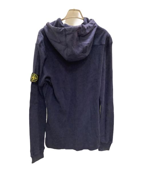 STONE ISLAND（ストーンアイランド）STONE ISLAND (ストーンアイランド) フード付きワッフルパーカー　STONE ISLAND（ストーンアイランド）　611523243 ネイビー サイズ:Lの古着・服飾アイテム