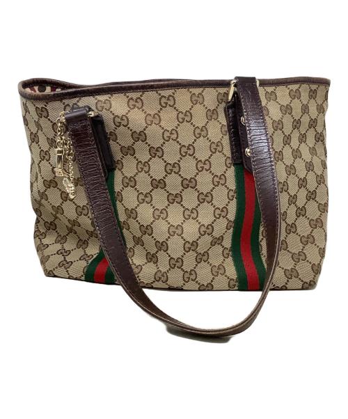 GUCCI（グッチ）GUCCI (グッチ) トートバッグ　GUCCI　（グッチ）　137396　	シェリーライン ベージュの古着・服飾アイテム