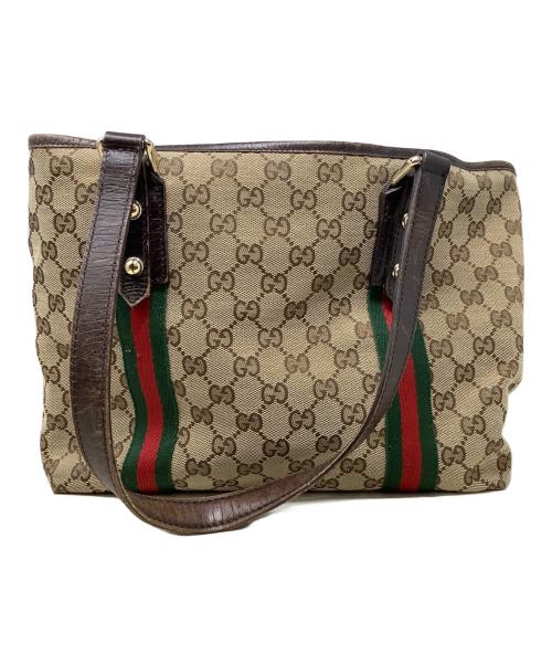 GUCCI（グッチ）GUCCI (グッチ) トートバッグ　GUCCI　（グッチ）　137396　	シェリーライン ベージュの古着・服飾アイテム