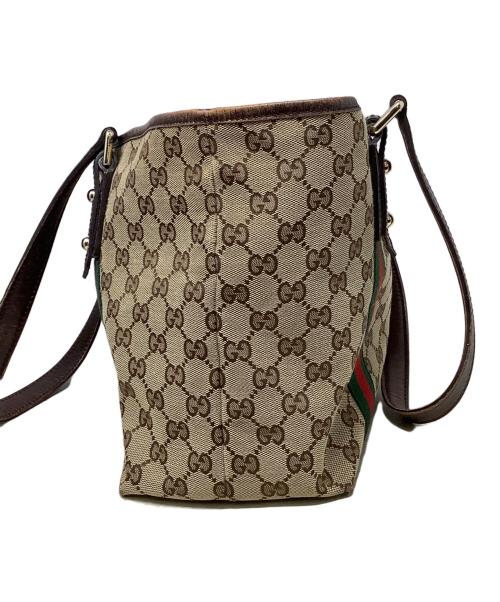 GUCCI（グッチ）GUCCI (グッチ) トートバッグ　GUCCI　（グッチ）　137396　	シェリーライン ベージュの古着・服飾アイテム