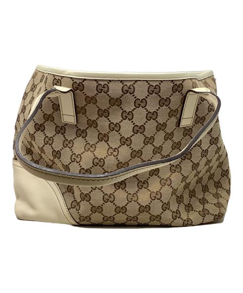 GUCCI（グッチ）GUCCI (グッチ) トートバッグ　GUCCI（グッチ）169946 ベージュ×ホワイトの古着・服飾アイテム