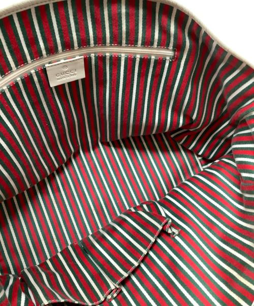 GUCCI（グッチ）GUCCI (グッチ) トートバッグ　GUCCI（グッチ）169946 ベージュ×ホワイトの古着・服飾アイテム