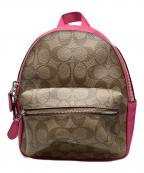 COACHコーチ）の古着「リュック　COACH（コーチ）　F58315」｜ピンク×ブラウン