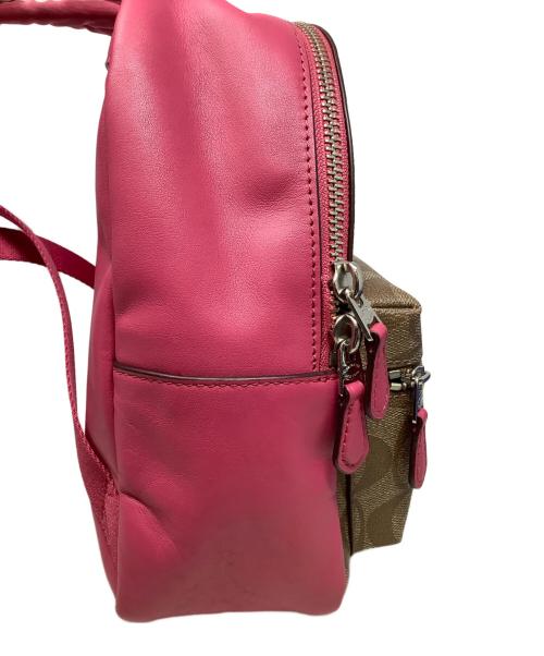 COACH（コーチ）COACH (コーチ) リュック　COACH（コーチ）　F58315 ピンク×ブラウンの古着・服飾アイテム