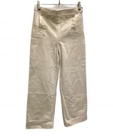 TORY BURCH（トリーバーチ）の古着「ハイライズ ワイドレッグジーンズ　TORY BURCH（トリーバーチ）86807」｜アイボリー