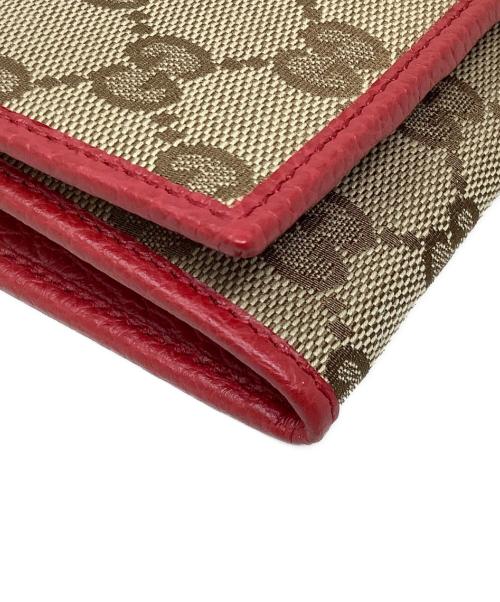 GUCCI（グッチ）GUCCI (グッチ) 財布　GUCCI（グッチ）　346058 ベージュ×レッドの古着・服飾アイテム