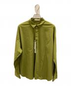 GALERIE VIEギャルリーヴィー）の古着「コットンストレッチブロード ドロップショルダーシャツ　GALERIE VIE（ギャルリーヴィー）」｜グリーン
