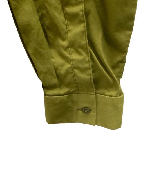 GALERIE VIE（ギャルリーヴィー）GALERIE VIE (ギャルリーヴィー) コットンストレッチブロード ドロップショルダーシャツ　GALERIE VIE（ギャルリーヴィー） グリーン サイズ:36 未使用品の古着・服飾アイテム