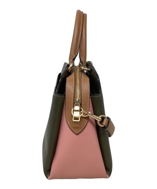 COACH（コーチ）COACH (コーチ) 2WAYショルダーバッグ　COACH（コーチ）　91162　リリー キャリーオール カラーブロック ブラウン×ピンクの古着・服飾アイテム