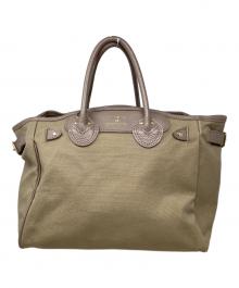 YOUNG & OLSEN The DRYGOODS STORE（ヤングアンドオルセン ザ ドライグッズストア）の古着「ハンドバッグ　YOUNG & OLSEN The DRYGOODS STORE（ヤングアンドオルセン ザ ドライグッズストア）」｜ベージュ