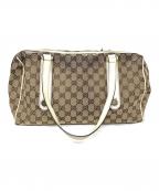 GUCCIグッチ）の古着「ミニボストンバッグ　GUCCI（グッチ）154180  GG キャンバス」｜ベージュ