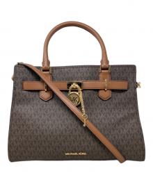 MICHAEL KORS（マイケル・コース）の古着「2WAYサッチェルバッグ　MICHAEL KORS（マイケルコース）　ハミルトン」｜ブラウン