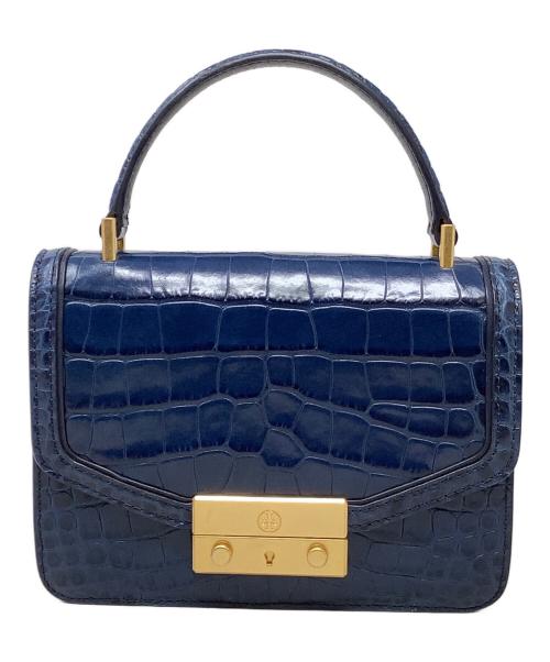 TORY BURCH（トリーバーチ）TORY BURCH (トリーバーチ) 型押し2WAYバッグ　TORY BURCH（トリーバーチ）　Juliette ネイビーの古着・服飾アイテム