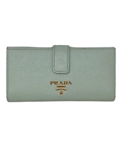 PRADA（プラダ）PRADA (プラダ) 長財布　PRADA（プラダ）　サフィアーノ　1MV025 ライトグリーンの古着・服飾アイテム