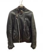 SCHOTT BROS.×ATTACHMENTショット×アタッチメント）の古着「ダブルライダースジャケット　SCHOTT BROS.（ショットブロス）　ATTACHMENT（アタッチメント）　ラムレザー　3171065」｜ブラック