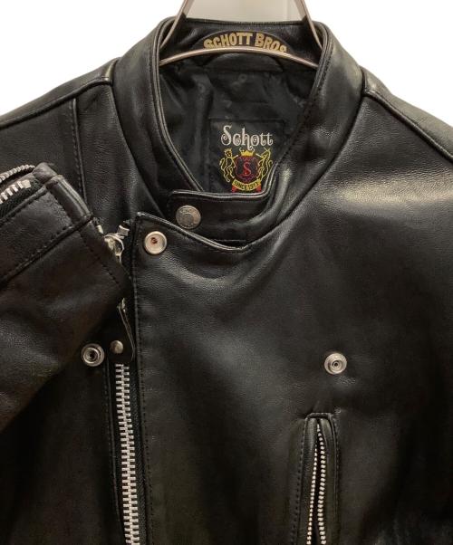 SCHOTT BROS.（ショット）SCHOTT BROS. ATTACHMENT (アタッチメント) ダブルライダースジャケット　SCHOTT BROS.（ショットブロス）　ATTACHMENT（アタッチメント）　ラムレザー　3171065 ブラック サイズ:Sの古着・服飾アイテム