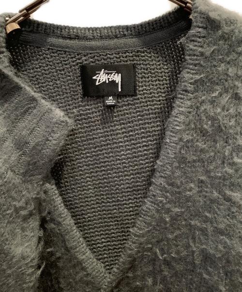 stussy（ステューシー）stussy (ステューシー) ニットカーディガン　stussy（ステューシー） グレー サイズ:Mの古着・服飾アイテム