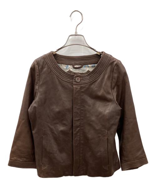 Pal'las Palace（パラスパレス）PAL'LAS PALACE (パラスパレス) レザージャケット　PAL'LAS PALACE（パラスパレス） ブラウン サイズ:Sの古着・服飾アイテム