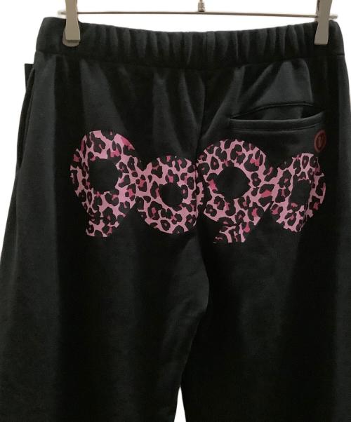 9090（9090）9090 (9090) 90 Logo Girl Straight Sweat Pants　9090　NL0015 ブラック×ピンク サイズ:Ｍ 未使用品の古着・服飾アイテム