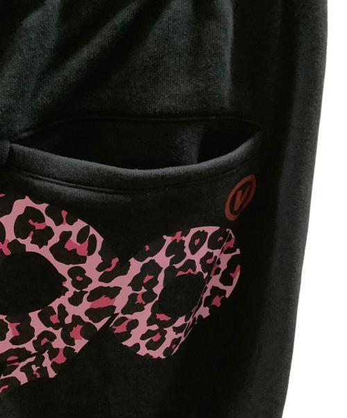 9090（9090）9090 (9090) 90 Logo Girl Straight Sweat Pants　9090　NL0015 ブラック×ピンク サイズ:Ｍ 未使用品の古着・服飾アイテム