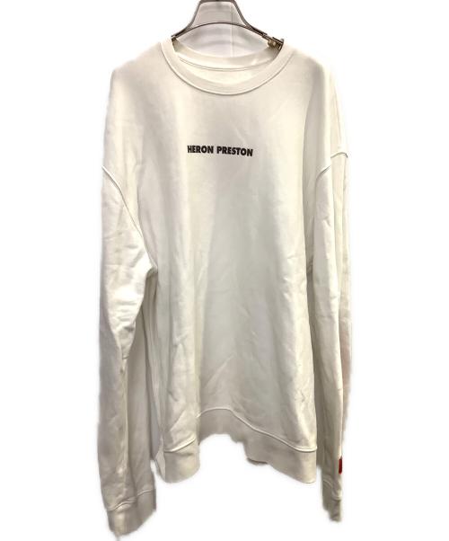 HERON PRESTON（ヘロンプレストン）HERON PRESTON (ヘロンプレストン) クルーネックスウェット　HERON PRESTON（ヘロンプレストン）HMBA002F18601013 ホワイト サイズ:Sの古着・服飾アイテム