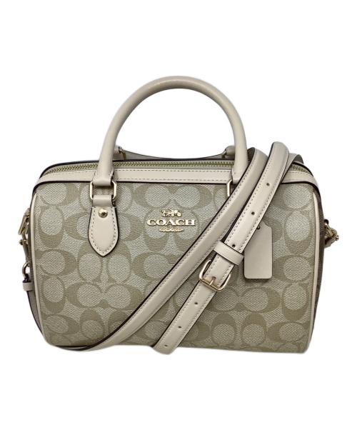 COACH（コーチ）COACH (コーチ) 2WAYバッグ　COACH（コーチ）CH486　ローアン サッチェル・ブロックド シグネチャー ベージュの古着・服飾アイテム