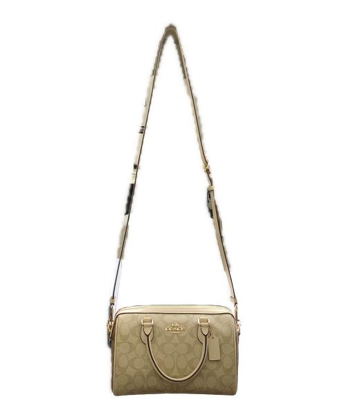 COACH（コーチ）COACH (コーチ) 2WAYバッグ　COACH（コーチ）CH486　ローアン サッチェル・ブロックド シグネチャー ベージュの古着・服飾アイテム