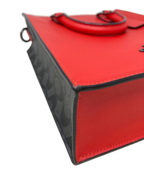 COACH（コーチ）COACH (コーチ) ディラン トートバッグ　COACH（コーチ）　CP050　 レッド×グレーの古着・服飾アイテム