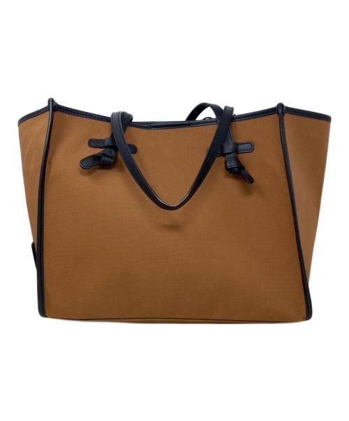 GIANNI CHIARINI（ジャンニ キアリーニ）GIANNI CHIARINI (ジャンニ キアリーニ) キャンバストートバッグ　GIANNI CHIARINI（ジャンニ キアリーニ）　A MARCHELLA ブラウンの古着・服飾アイテム