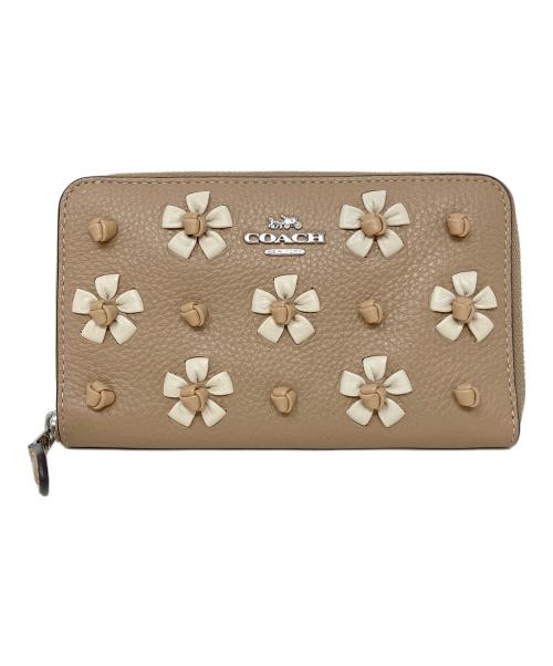 COACH（コーチ）COACH (コーチ) トープレザー ミディアム ID ジップウォレット　COACH（コーチ）　CA442 ベージュの古着・服飾アイテム