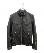 JACKROSEジャックローズ）の古着「レザーライダースジャケット　JACKROSE（ジャックローズ）」｜ブラック