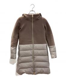 HERNO（ヘルノ）の古着「ダウンコート　HERNO（ヘルノ）　PI0848D-39601-2700　	DIAGONAL WOOL AND NUAGE PARKA」｜ベージュ