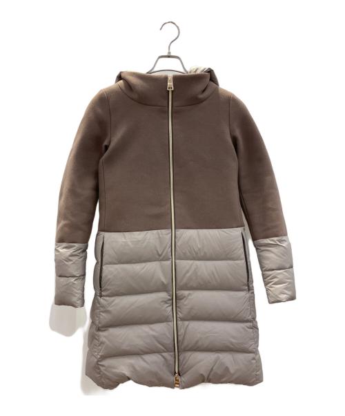 HERNO（ヘルノ）HERNO (ヘルノ) ダウンコート　HERNO（ヘルノ）　PI0848D-39601-2700　	DIAGONAL WOOL AND NUAGE PARKA ベージュ サイズ:38の古着・服飾アイテム