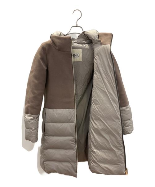 HERNO（ヘルノ）HERNO (ヘルノ) ダウンコート　HERNO（ヘルノ）　PI0848D-39601-2700　	DIAGONAL WOOL AND NUAGE PARKA ベージュ サイズ:38の古着・服飾アイテム