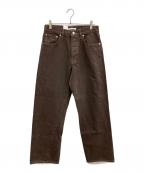 SUNFLOWERサンフラワー）の古着「デニムパンツ　SUNFLOWER（サンフラワー）　WIDE TWIST」｜ブラウン
