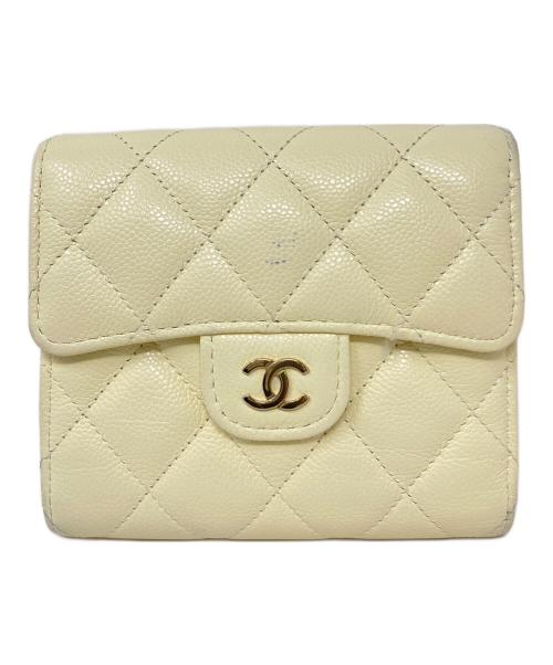 CHANEL（シャネル）CHANEL (シャネル) 3つ折り財布　CHANEL（シャネル）　AP0231　マトラッセ ベージュの古着・服飾アイテム