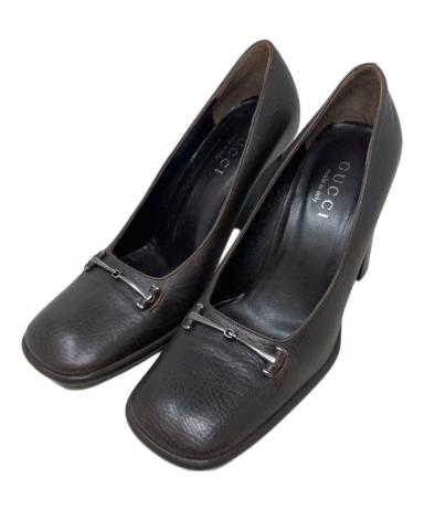 中古・古着通販】GUCCI (グッチ) ヒールパンプス ブラウン サイズ:37 1