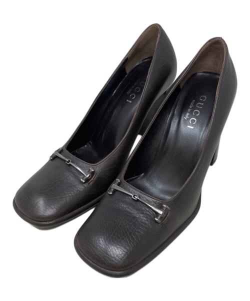 GUCCI（グッチ）GUCCI (グッチ) ヒールパンプス ブラウン サイズ:37 1/2の古着・服飾アイテム