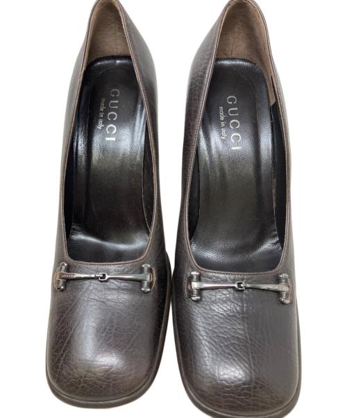 GUCCI（グッチ）GUCCI (グッチ) ヒールパンプス ブラウン サイズ:37 1/2の古着・服飾アイテム