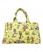 PRADAプラダ）の古着「ハンドバッグ　PRADA（プラダ）　カナパ　B1872B」｜イエロー