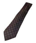 LOUIS VUITTONルイ ヴィトン）の古着「シルクネクタイ　LOUIS VUITTON（ルイ ヴィトン）　ダミエ」｜ブラウン