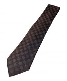 LOUIS VUITTON（ルイ ヴィトン）の古着「シルクネクタイ　LOUIS VUITTON（ルイ ヴィトン）　ダミエ」｜ブラウン