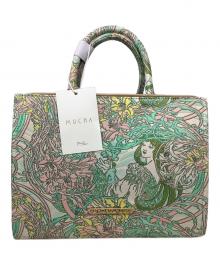 Mucha（ミュシャ）の古着「ジャガードトートバッグ　Mucha(ミュシャ)」｜グリーン