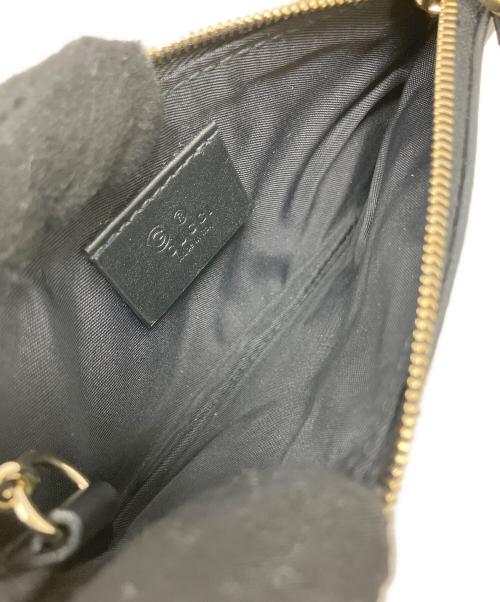 GUCCI（グッチ）GUCCI (グッチ) キーリング付コインケース　GUCCI（グッチ）　マイクログッチシマ ブラックの古着・服飾アイテム