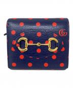 GUCCIグッチ）の古着「2つ折り財布　GUCCI（グッチ）　ホースビット　621891　」｜ネイビー