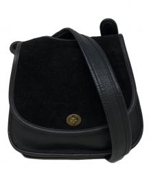 COACH（コーチ）の古着「スエード切替ターンロックショルダーバッグ　OLD COACH　	9014」｜ブラック